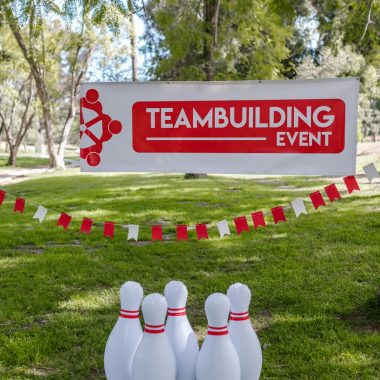 Red And White Team Building Banner