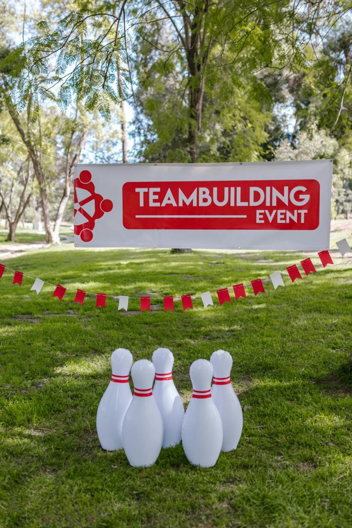 Red And White Team Building Banner